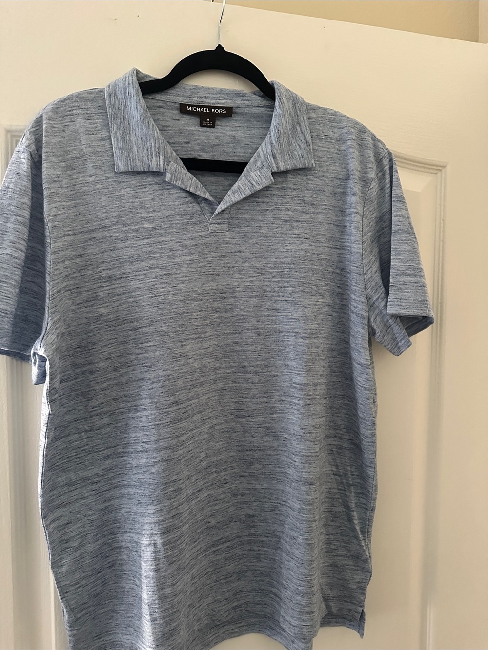 Michael Kors Men's Heathered Sky Blue Polo
